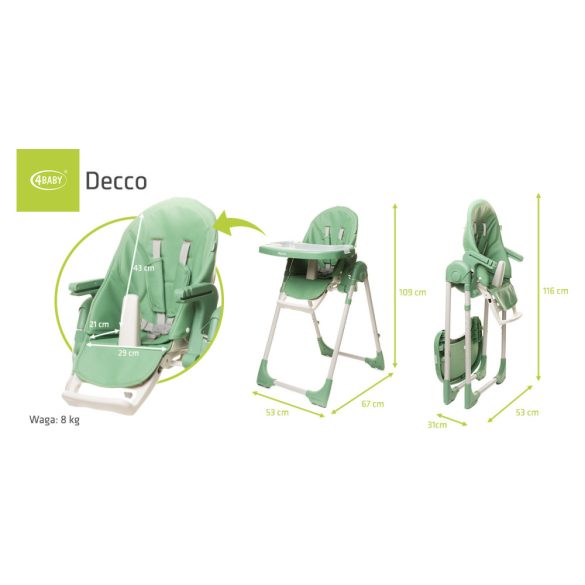 4 Baby Decco etetőszék - zöld