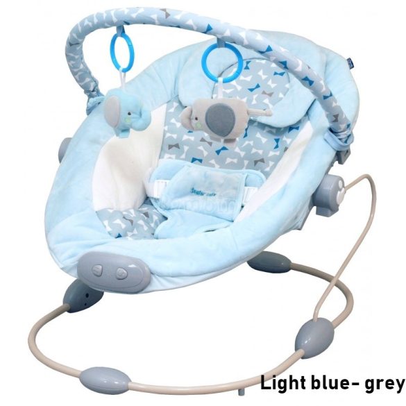 Baby Mix elefántos rezgő-zenélő pihenőszék - light blue