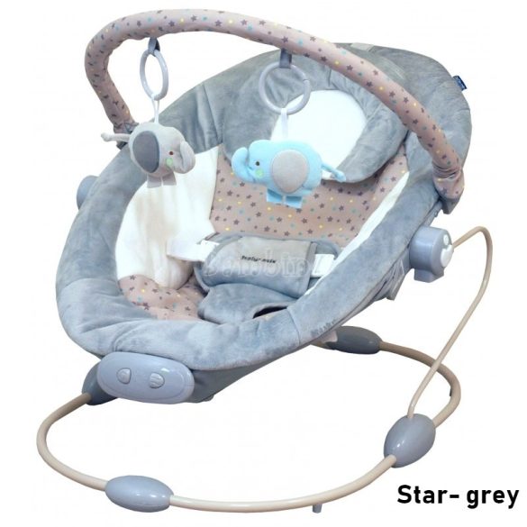 Baby Mix rezgő-zenélő pihenőszék - star-grey