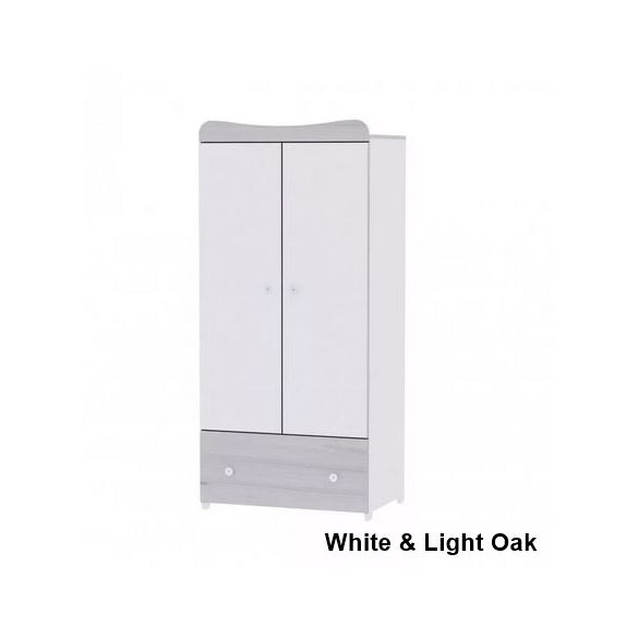 Lorelli Exclusive 2 ajtós szekrény - White & Light Oak