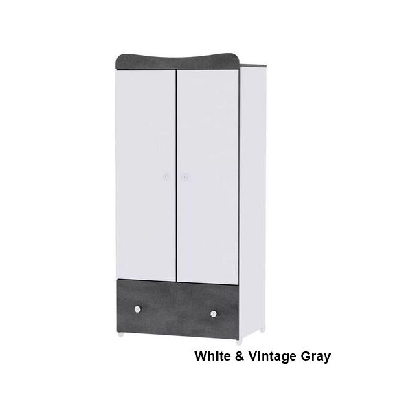 Lorelli Exclusive 2 ajtós szekrény - White & Vintage Gray