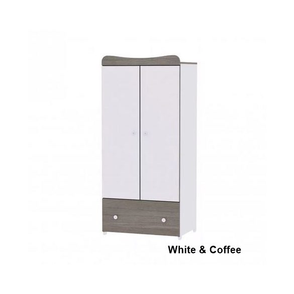 Lorelli Exclusive 2 ajtós szekrény - White & Coffee 