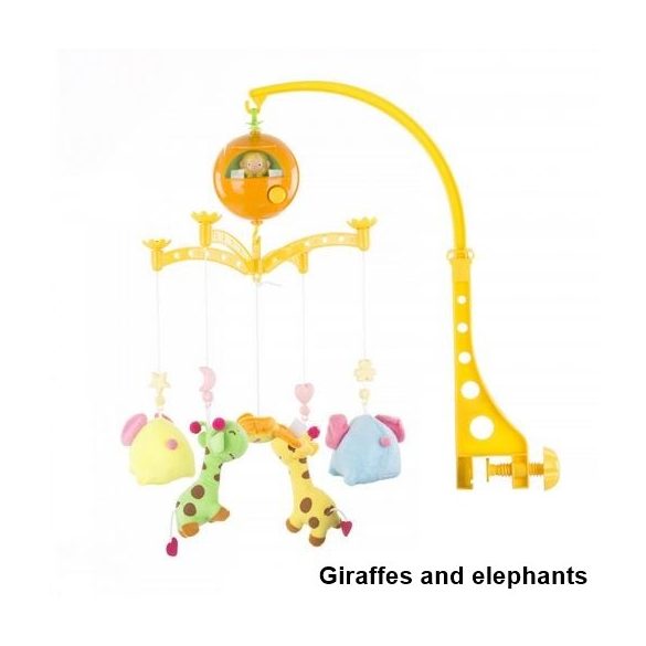 Chipolino zenélő forgó - aranyos állatkák - Giraffes and elephants