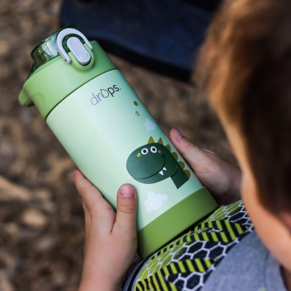 DROPS hőtartó vegyi anyagoktól mentes kulacs és termosz - 450 ml - dinós