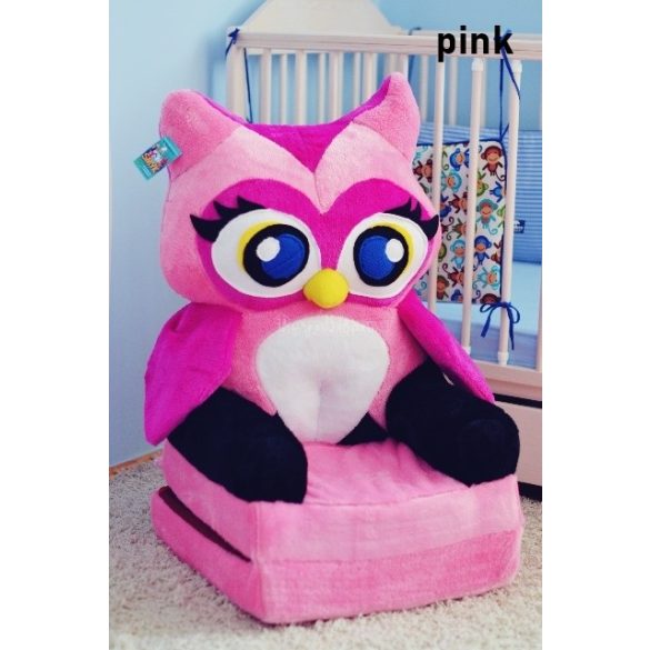 Rózsaszín Bagoly babafotel fotelágy