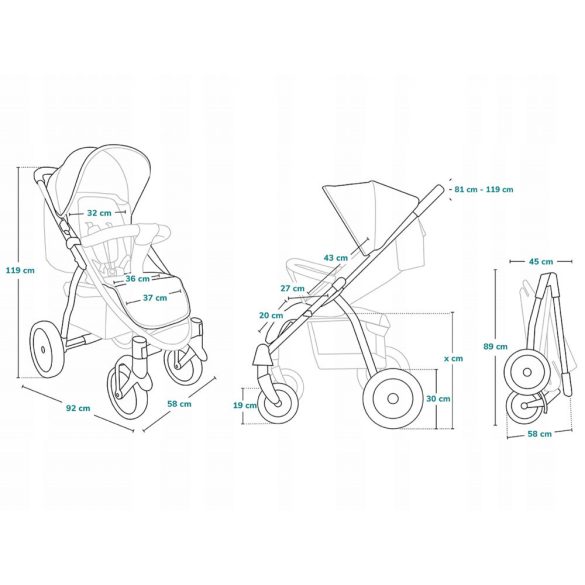 Lionelo Annet Tour sport babakocsi - dreamin