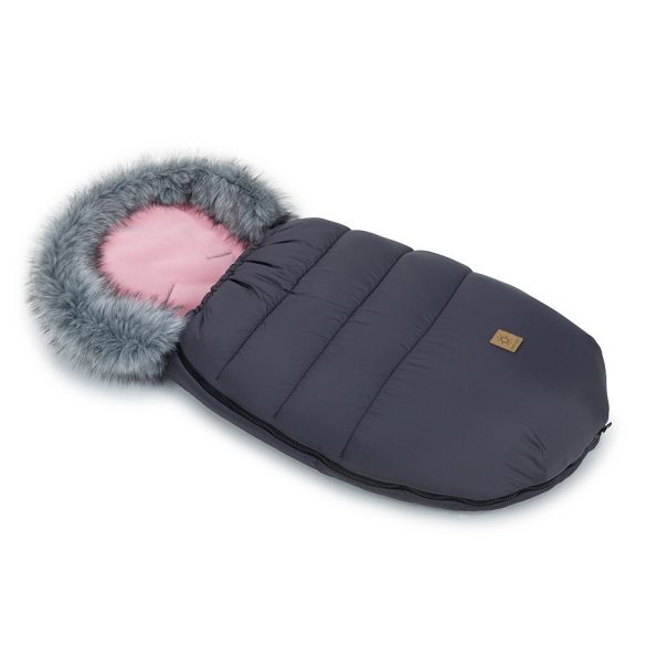 MTT LUX bundazsák - Sötét szürke/rózsaszín belsővel - szürke szőrmével