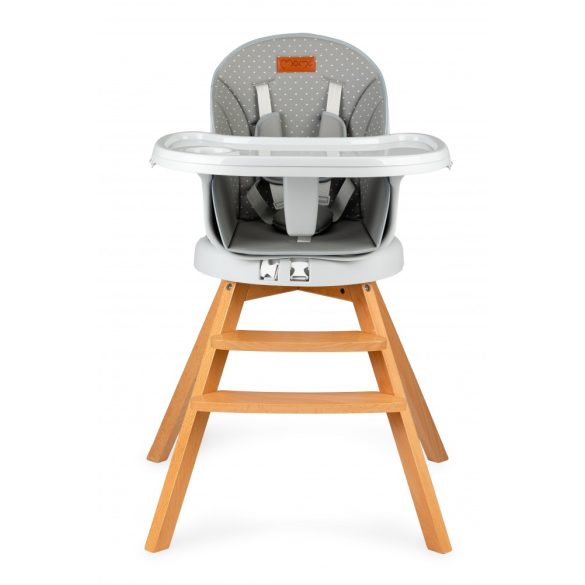 MoMi Woodi falábú etetőszék, székmagasító és kisszék 3in1 - Gray