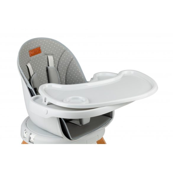MoMi Woodi falábú etetőszék, székmagasító és kisszék 3in1 - Gray