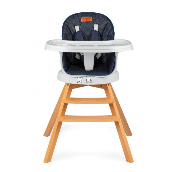 MoMi Woodi falábú etetőszék, székmagasító és kisszék 3in1 - Navy Blue