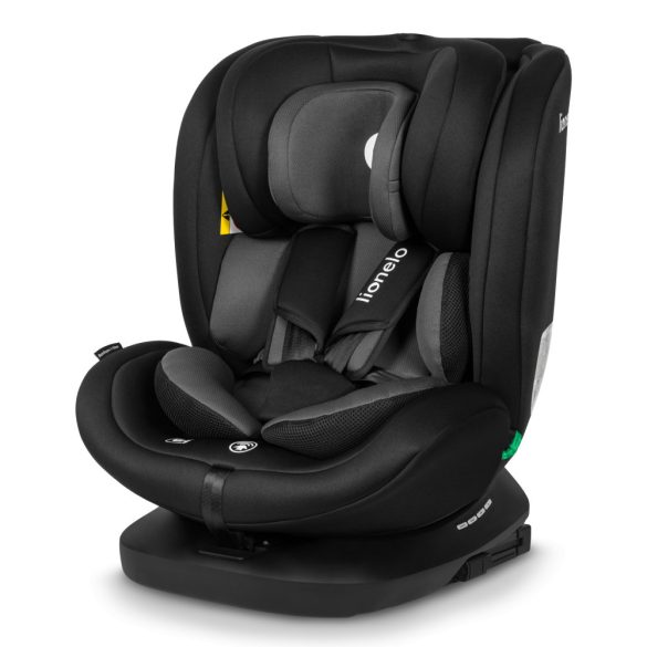 Lionelo Bastiaan I-Size 360°-ban forgatható ISOFIX gyermekülés (40-150 cm) - fekete-szürke