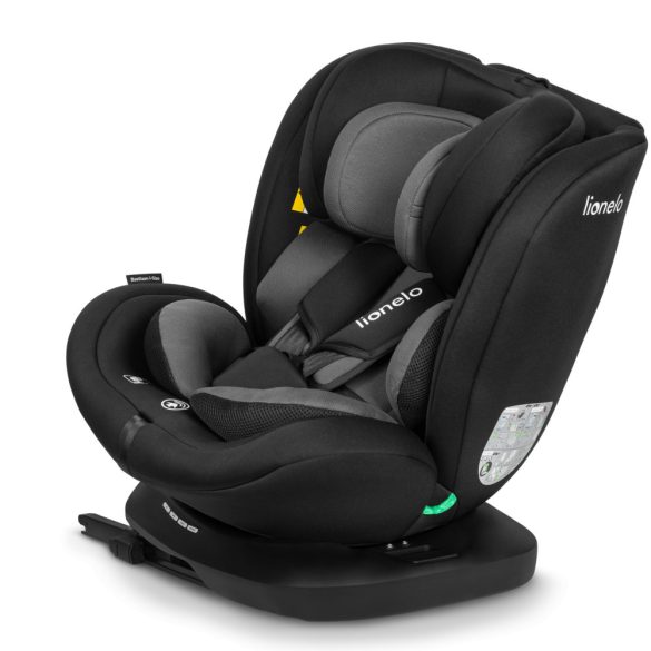 Lionelo Bastiaan I-Size 360°-ban forgatható ISOFIX gyermekülés (40-150 cm) - fekete-szürke