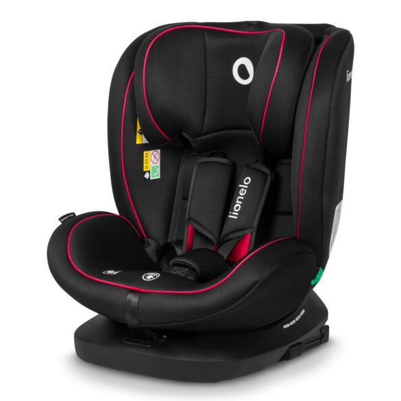 Lionelo Bastiaan I-Size 360°-ban forgatható ISOFIX gyermekülés (40-150 cm) - fekete-piros