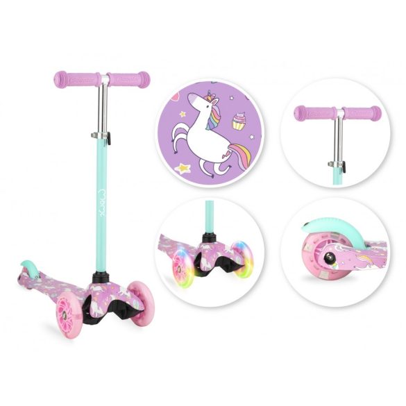 MoMi Wendy 3 kerekű roller - Purple unicorn