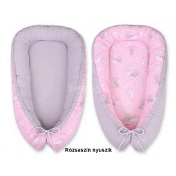 BabyLion kifordítható babafészek - Rózsaszín nyuszik