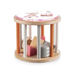 Zopa fa játék formabedobó henger - rózsaszín