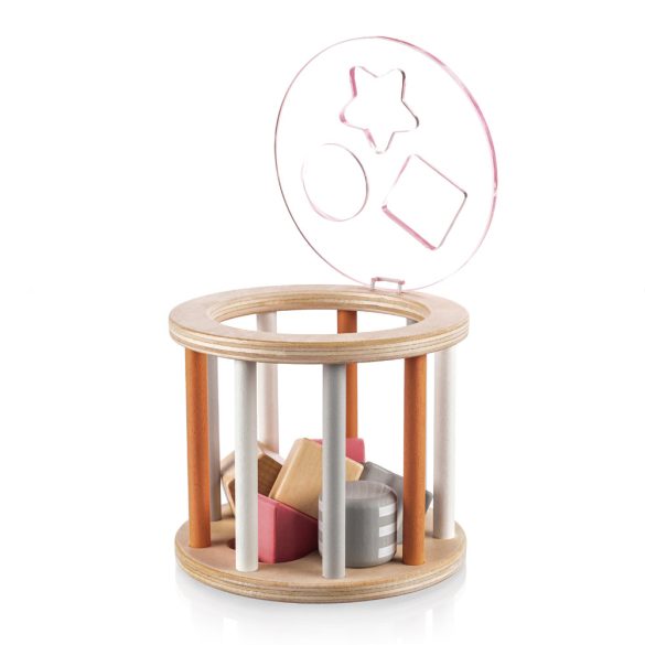 Zopa fa játék formabedobó henger - rózsaszín