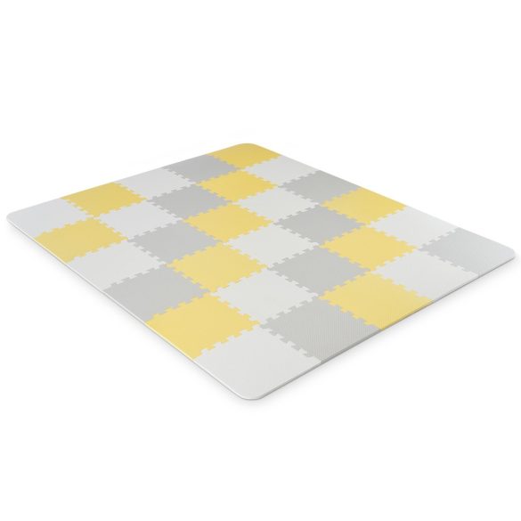 Kinderkraft Luno szivacspuzzle szőnyeg 30 db - sárga-szürke