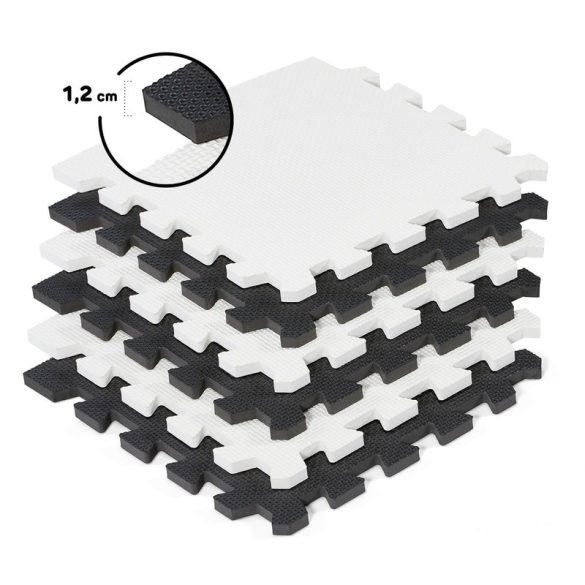 Kinderkraft Luno szivacspuzzle szőnyeg 30 db - fekete-fehér