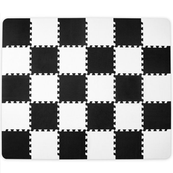 Kinderkraft Luno szivacspuzzle szőnyeg 30 db - fekete-fehér