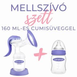   Lansinoh 2 fázisú kézi mellszívó 160 ml cumisüveggel szettben