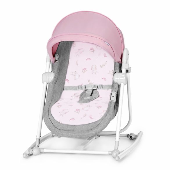 Kinderkraft Nola 5in1 bölcső, babaágy, hinta, pihenőszék, szék - pink