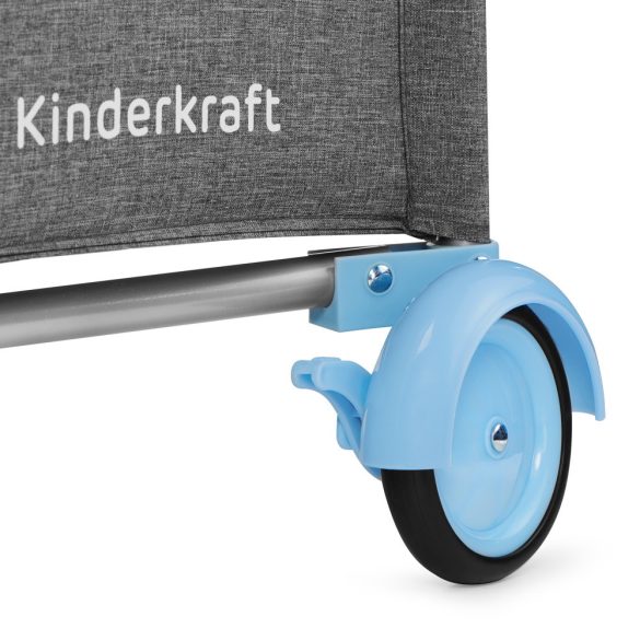 Kinderkraft Joy kétszintes utazóágy kiegészítőkkel - szürke-kék