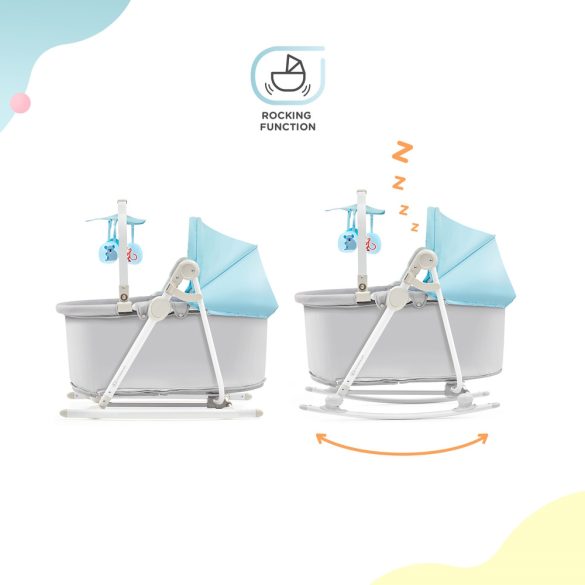 Kinderkraft Unimo Up 5in1 bölcső, babaágy, hinta, pihenőszék, szék - világoskék 