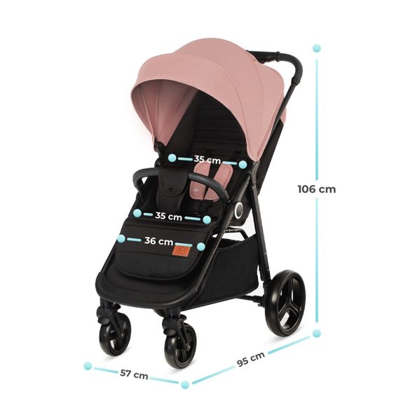 Kinderkraft Grande Plus sportbabakocsi 22 kg-ig - rózsaszín