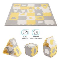   Kinderkraft Luna Shape szivacspuzzle szőnyeg 30 db - sárga-szürke