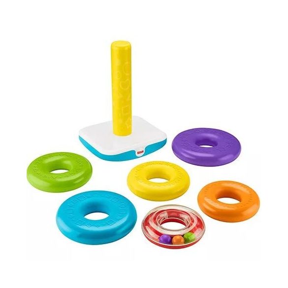 Fisher Price fejlesztő játék óriás színes gyűrűpiramis