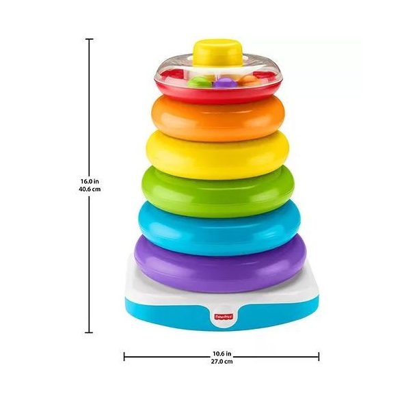 Fisher Price fejlesztő játék óriás színes gyűrűpiramis