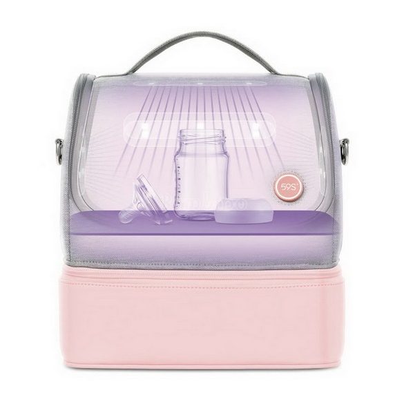 59S P14 UVC LED sterilizáló kismama táska - rózsaszín