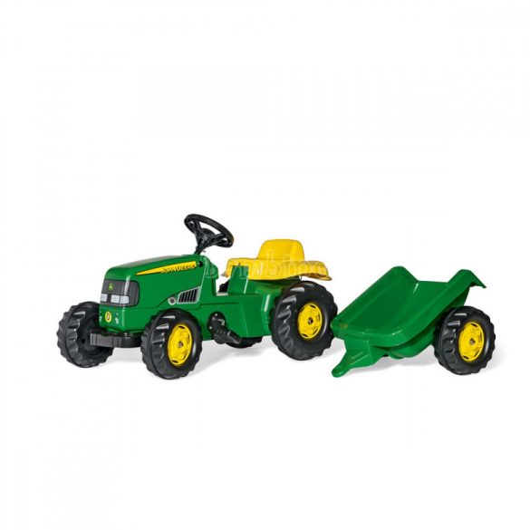 Rolly Kid John Deere pedálos játék traktor le-felszerelhető utánfutóval