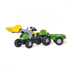   Rolly Kid-X pedálos markolós játék traktor utánfutóval felszerelve - zöld