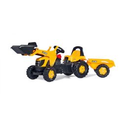 JCB pedálos markolós traktor utánfutóval