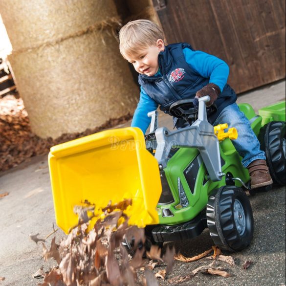 Rolly Kiddy Futura pedálos markolós gyerek traktor utánfutóval