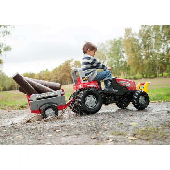 Junior pedálos traktor utánfutóval