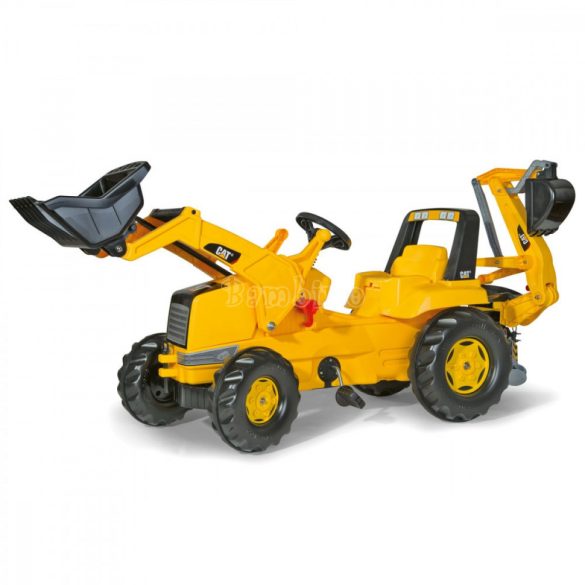 Rolly Junior CAT játék ráülős, pedálos markolós traktor exkavátorral - állítható ülés